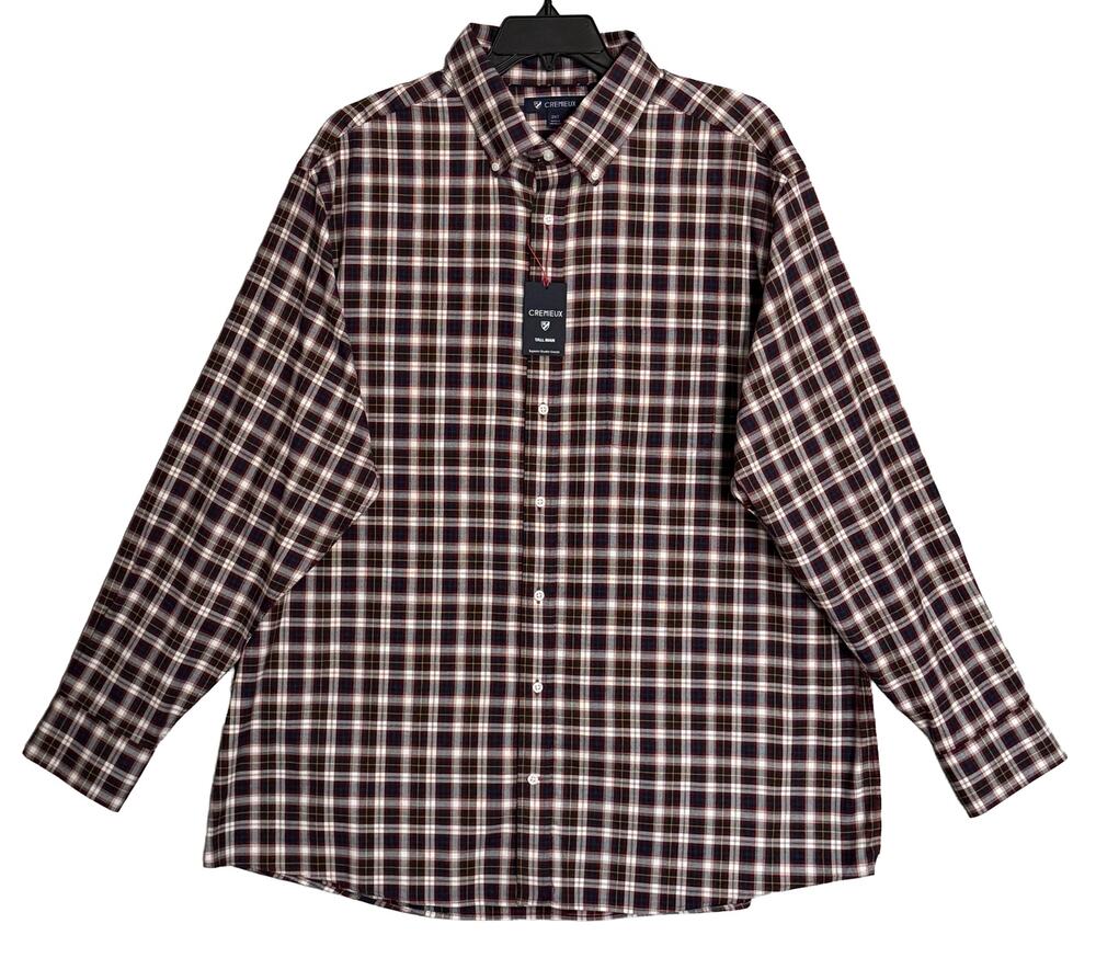 Daniel Cremieux Dress Shirt Men's 2XT Big & Tall Button-Down Stretch Plaid NWT